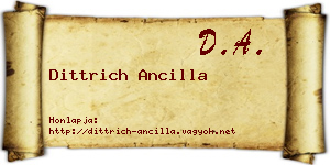 Dittrich Ancilla névjegykártya